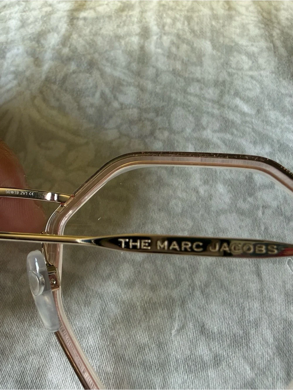 Marc Jacobs Gold Octagonal Metal Frame Sunglasses with Brown Lenses